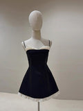 Simple A Line Spaghetti Straps Short Formal Homecoming Dresses Party Graduation Dress Dance Black Hoco Dresses HZ1121