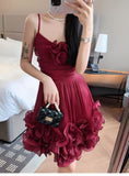 Modest Ball Gown Spaghetti Straps Dusty Blue Formal Homecoming Dresses Short 16th Birthday Outfits Graduation Dress Mini Hoco Dresses HZ1121
