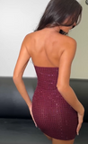 Sexy Sheath Sweetheart Burgundy Sequin Short Summer Birthday Dress Hoco Dress Birthday Outfit 18th Birthday Mini Party Dresses HZ1121