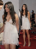 Sexy A Line Spaghetti Straps White Tulle Short Summer Birthday Dress Hoco Dress Birthday Outfit 18th Birthday Mini Party Dresses HZ1121