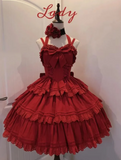 Cute Strap Ball Gown Short Birthday Dresses Red Lolita Dresses HZ1121