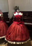 Cute Halter Short Ball Gown Tulle Burgundy Birthday Dresses Sweet Lace Burgundy Lolita Dresses HZ1121