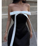 Cute A line Strapless Black Party Dresses Short Formal Homecoming Dresses Night Chic Elegant Short Dresses Cocktail Dress 16th Birthday Outfits Hoco Dresses HZ1121